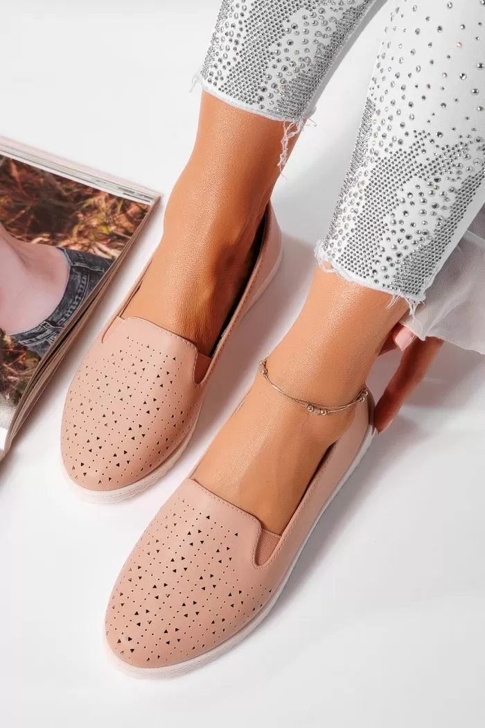 Női rózsaszín balerina eco-bőrből Freya #21772