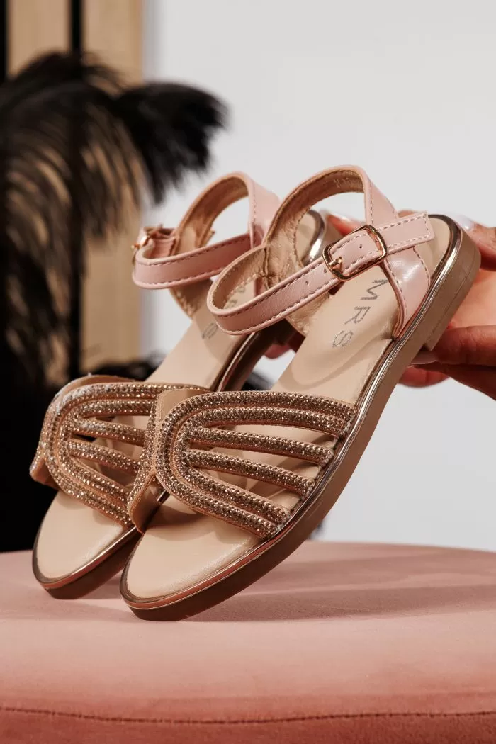 Sandale fete roz din piele ecologica Lola #21976