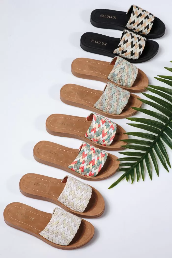 Női fehér textil papucs Lola #22258