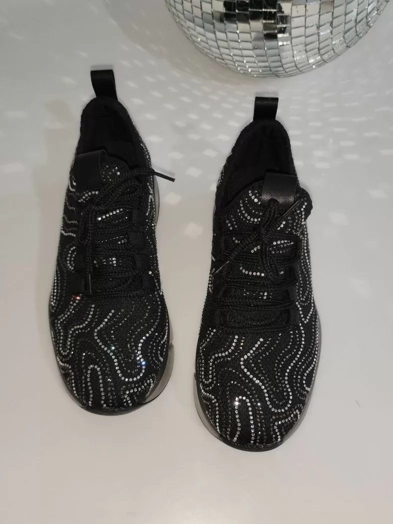 Női fekete textil tornacipő Maria #22329