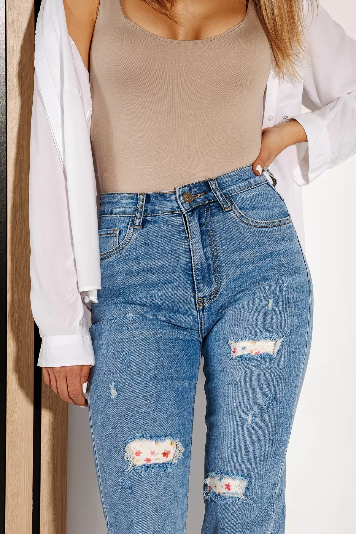 Női kék baggy fit farmer Aylani kék  #A1165