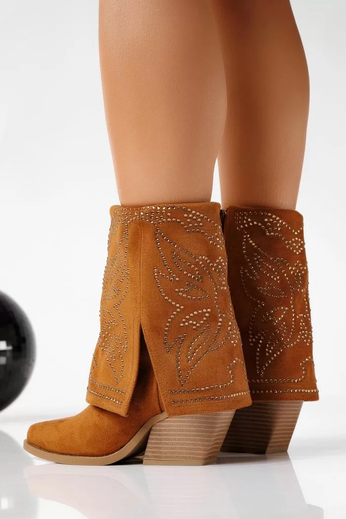 Női csizma szőrmével barna öko bőrből és velúrból készült  Otilia #22706