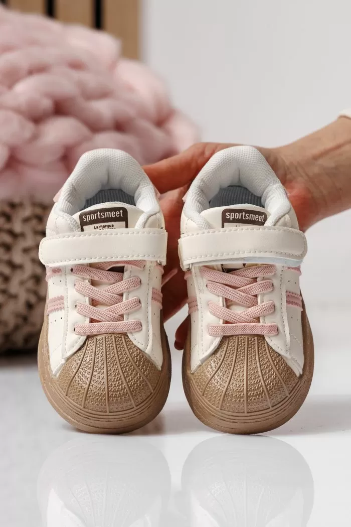 Gyerekcipők rózsaszín öko bőrből készült Allana #24020