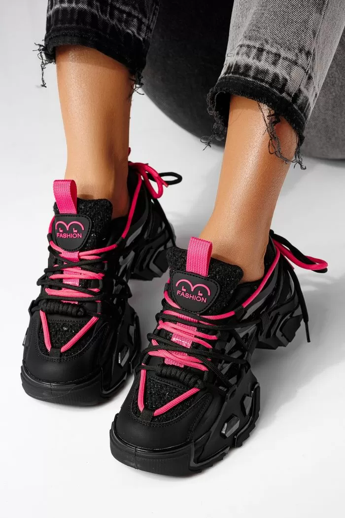 Női fekete Eva textil tornacipő #24083