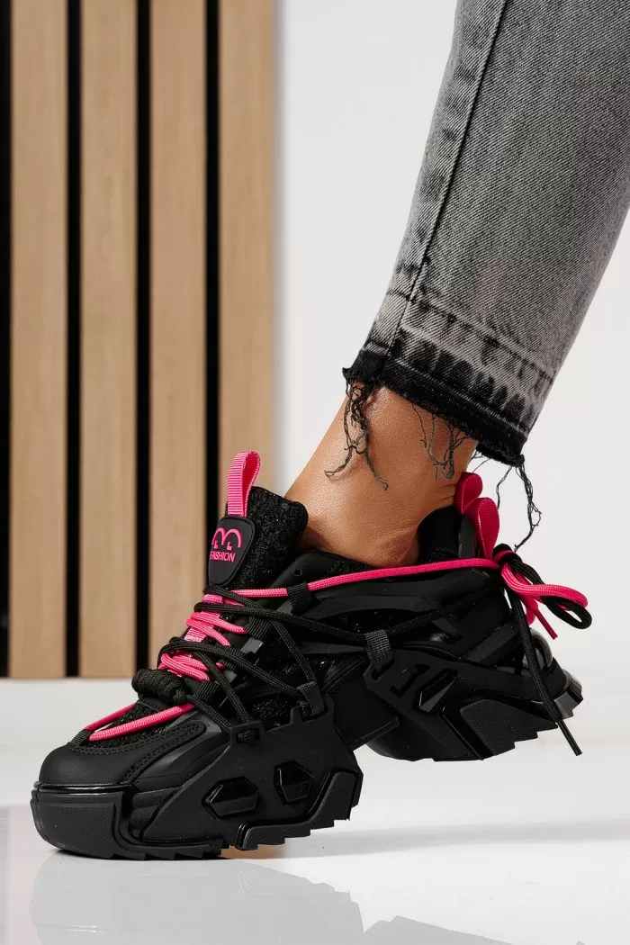 Női fekete Eva textil tornacipő #24083