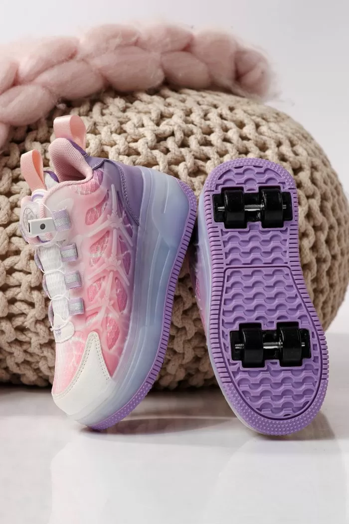 Görgős sportcipő mályvaszínű textil anyagból készült Carla #24408