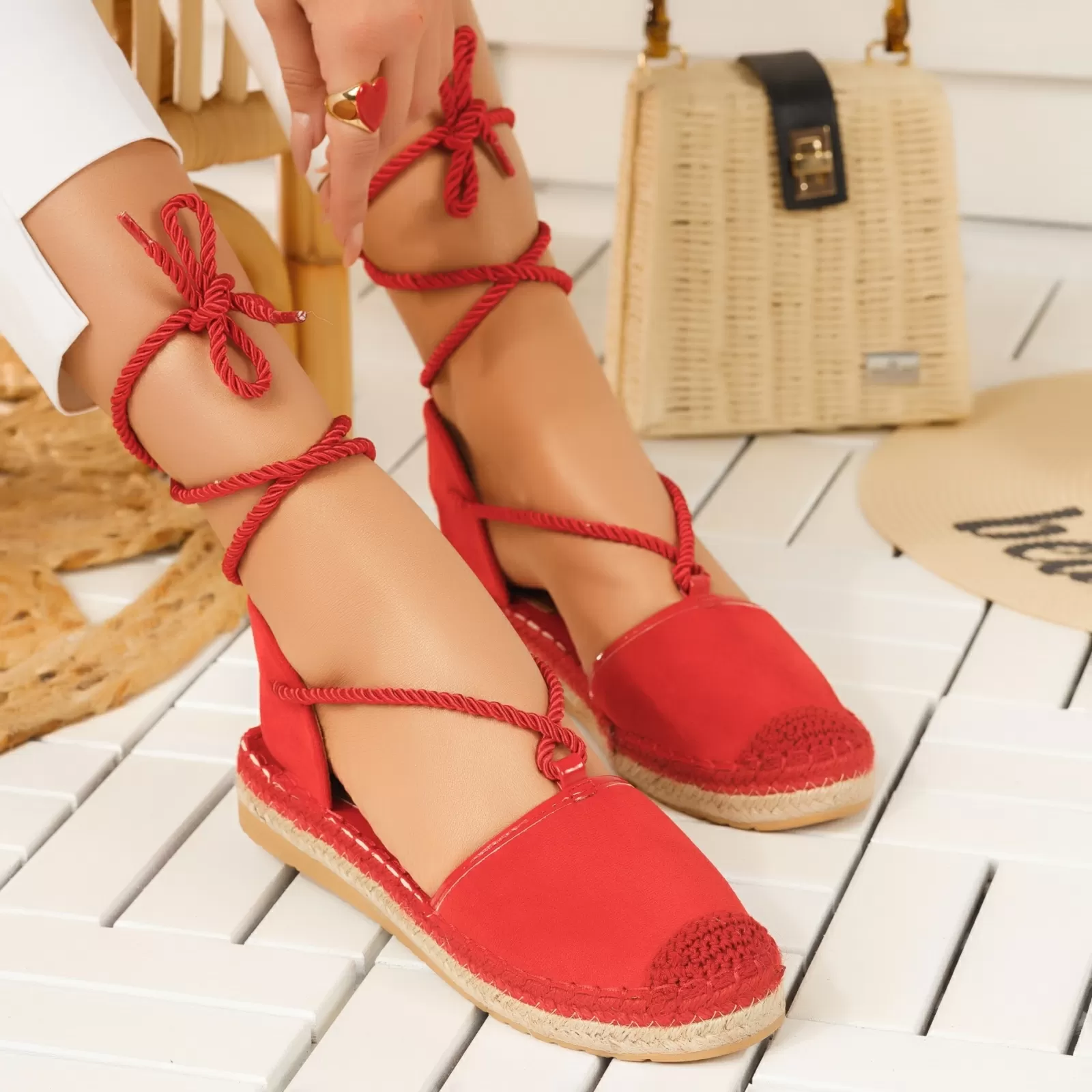 Piros espadrilles Filip #4478M