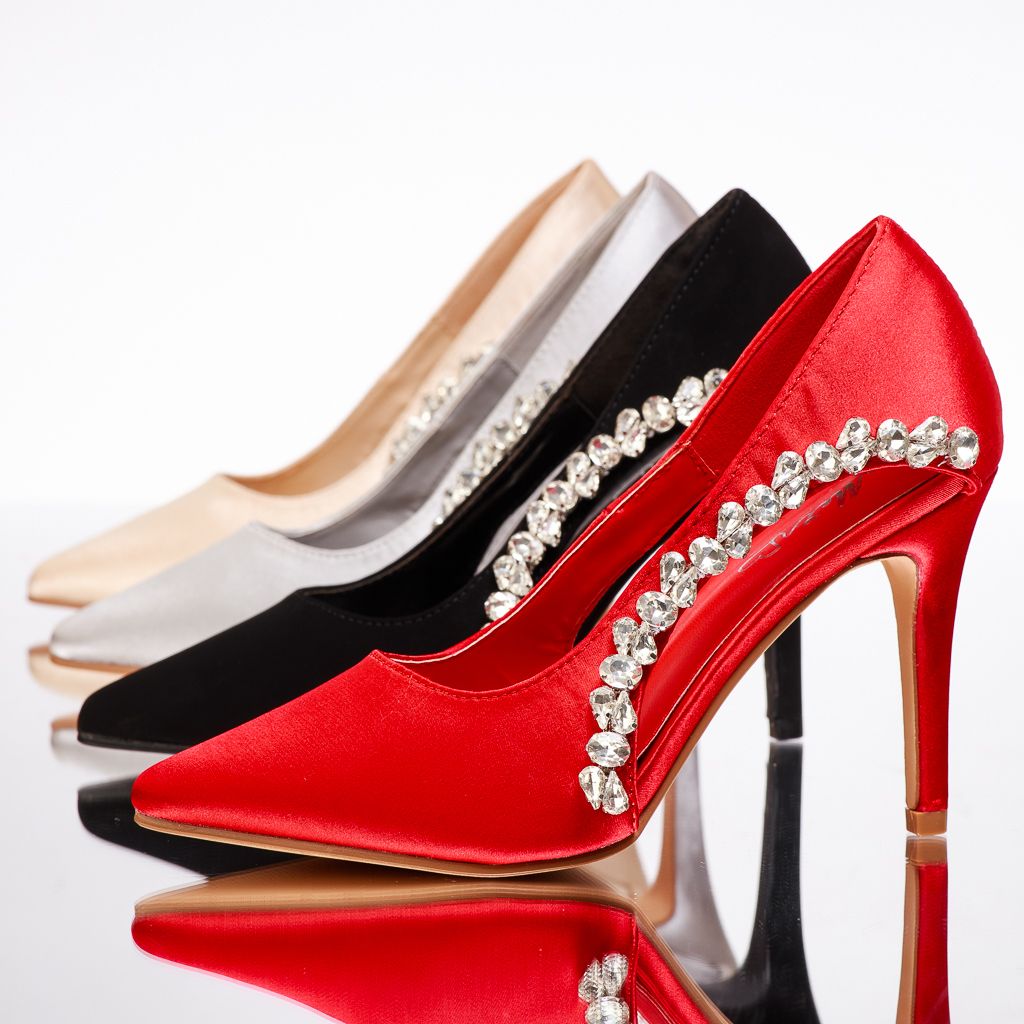 Дамски обувки с ток Greta червен #13476