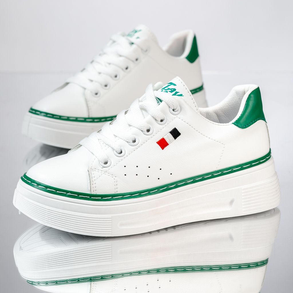 Дамски спортни обувки Inno Бяло/Зелено #13644