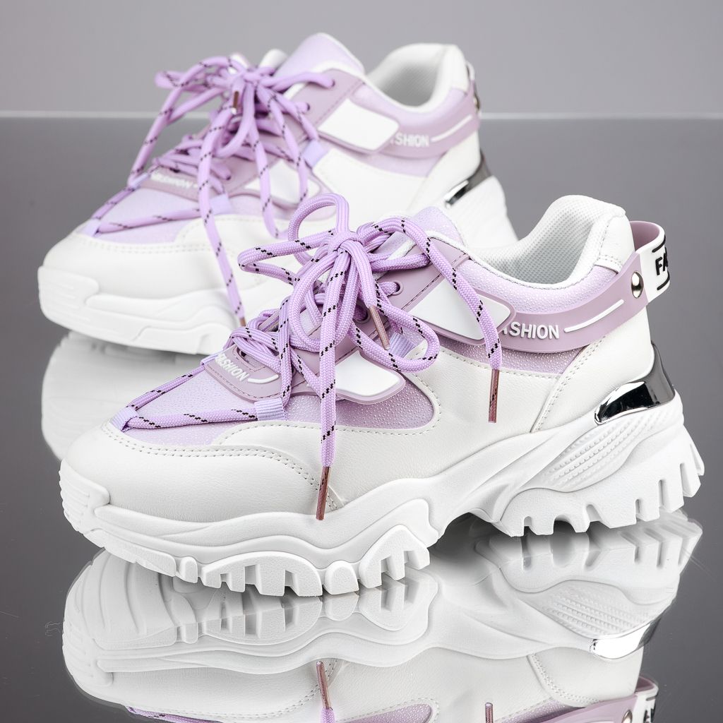 Дамски спортни обувки Criss Бяло/лилаво #13615
