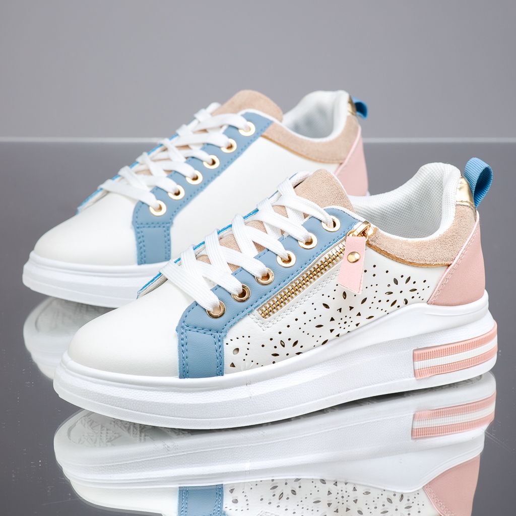 Дамски спортни обувки Lia Бяло/Розово #13597