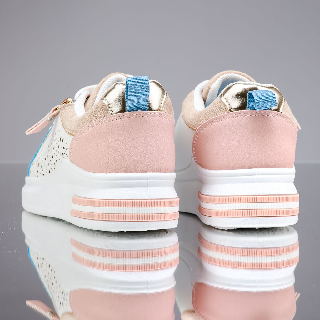 Дамски спортни обувки Lia Бяло/Розово #13597