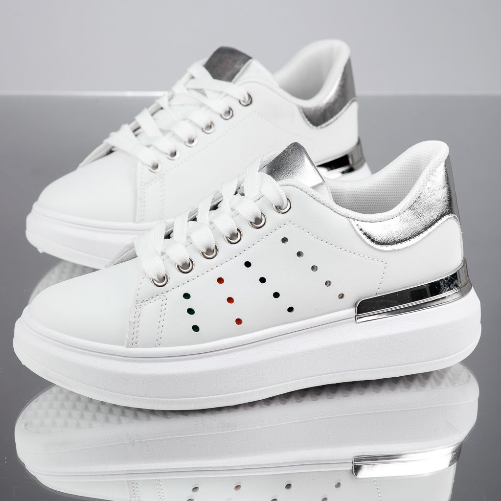Дамски спортни обувки Lima Бяло/Сребро #13634