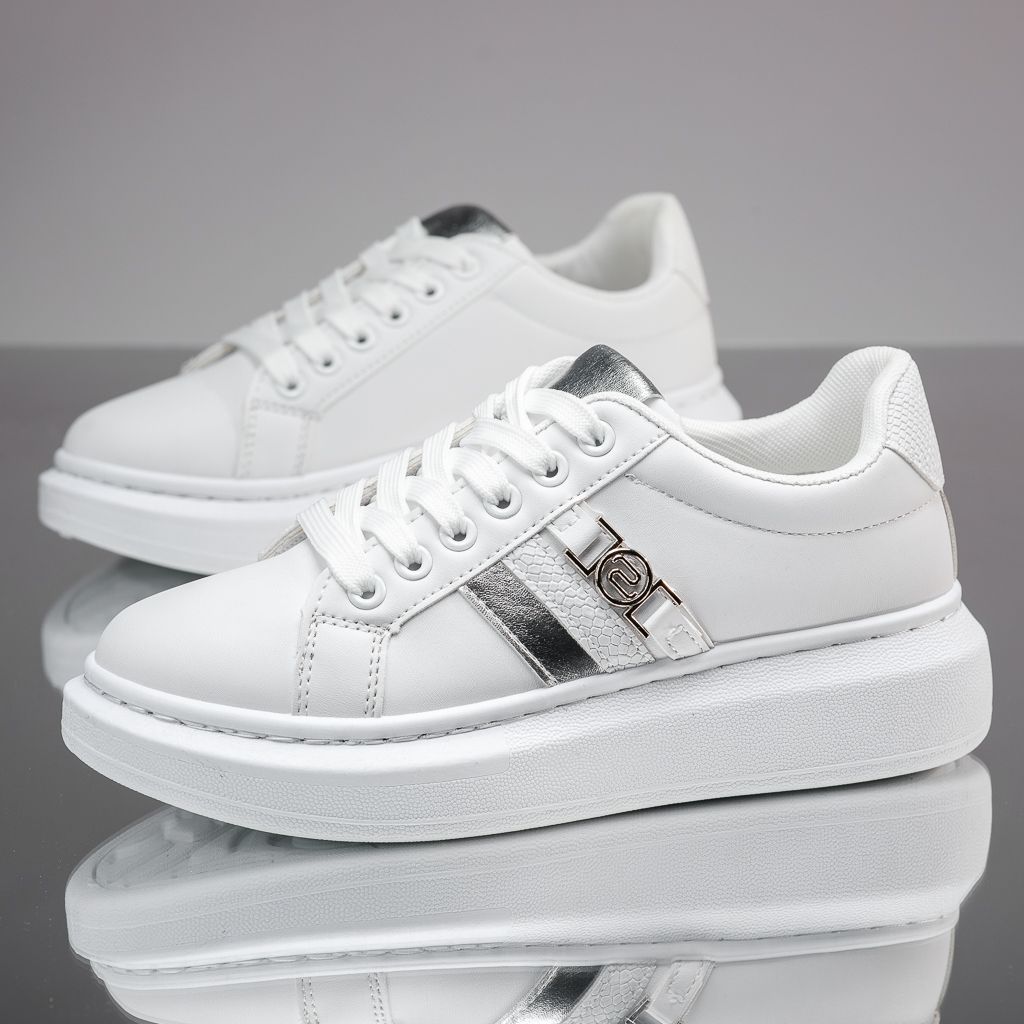 Дамски спортни обувки Hunter Бяло/Сребро #13842
