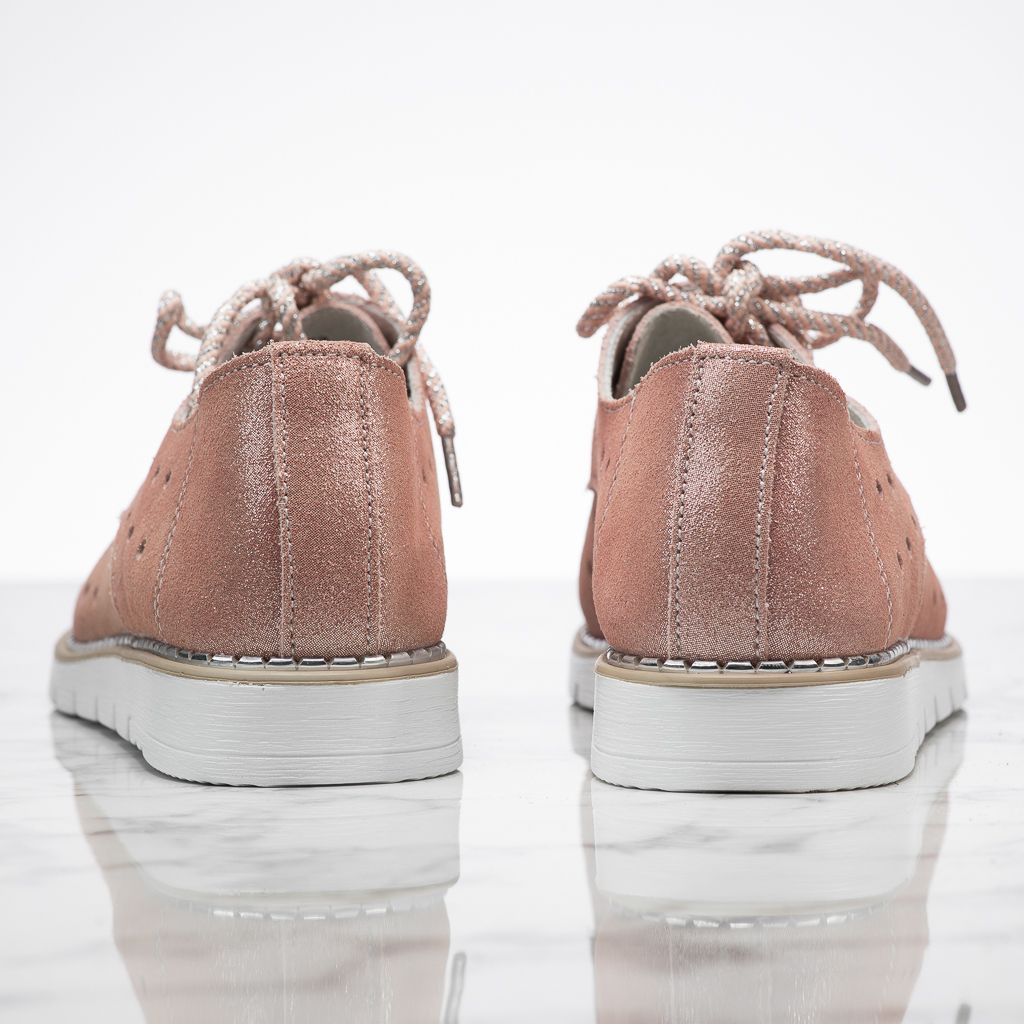 Дамски обувки Изработени от естествена кожа С перфорации Marta Розово #13882