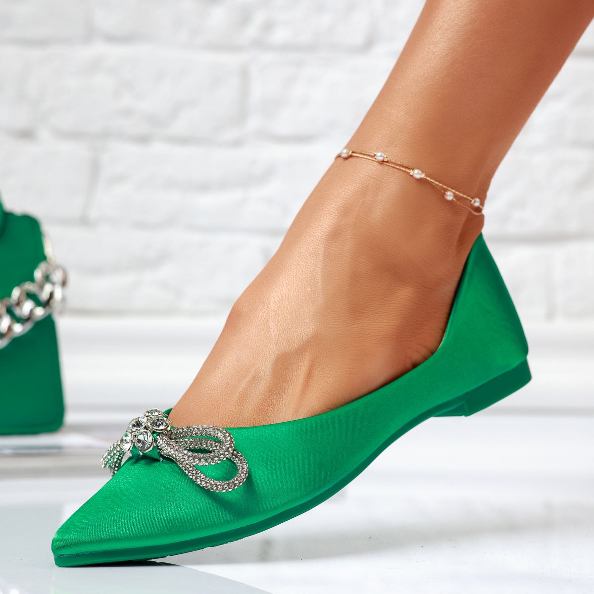 Обувки за балеринки Hydra Зелено #14093