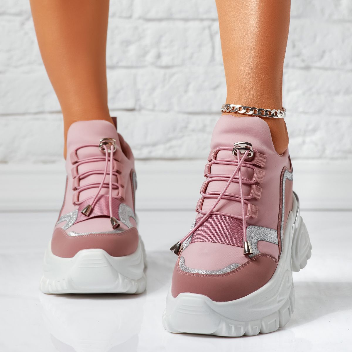 Дамски спортни обувки с платформа Lyra лилаво #14609