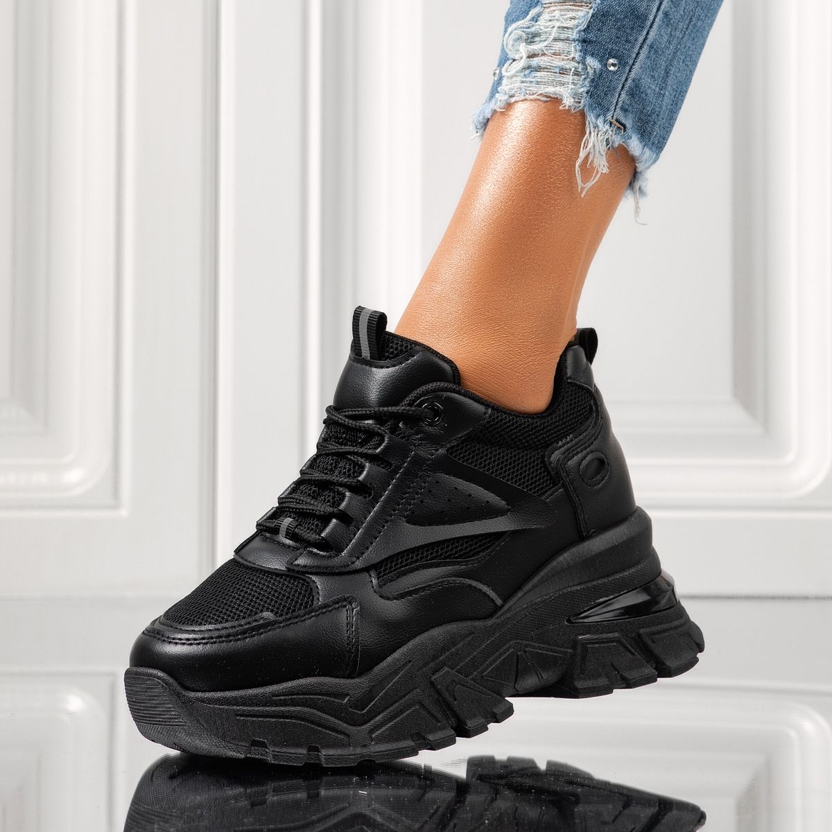 Maura2 Fekete Női Sportcipő Platformmal #15994
