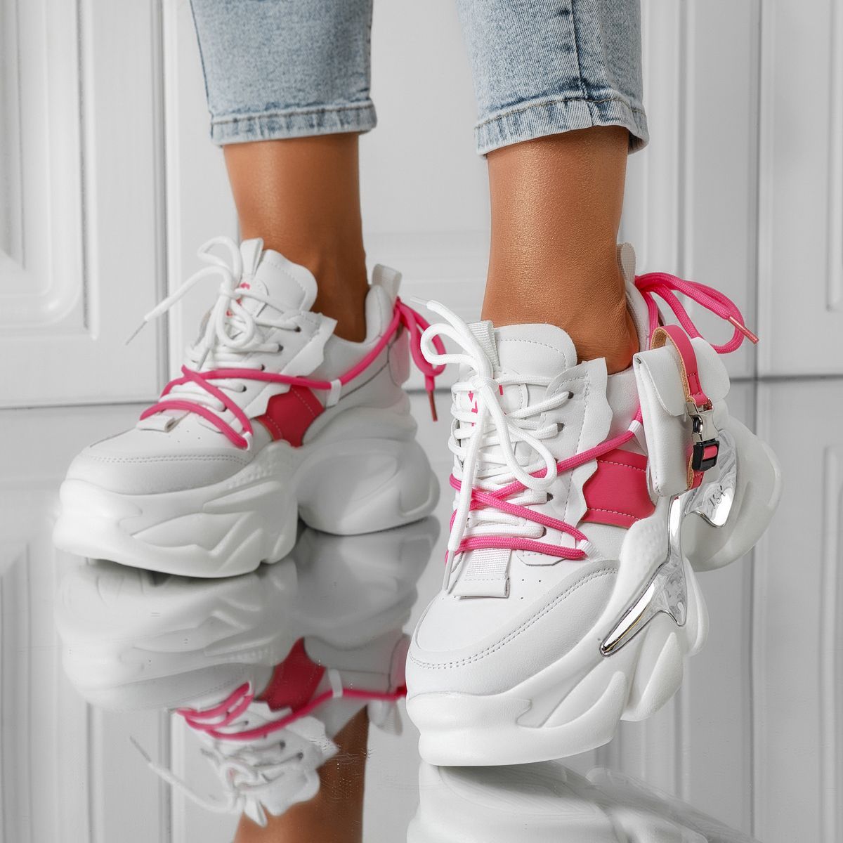 Fehér/Rózsaszín Női Sportcipő Jasmine #16357