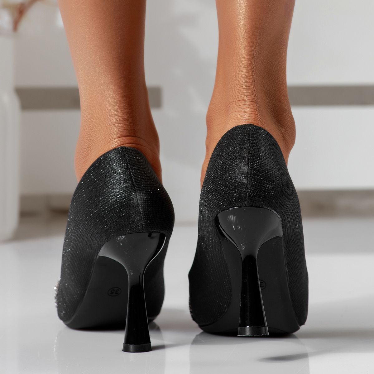 Дамски обувки с Ток Thea3 Черни #16669
