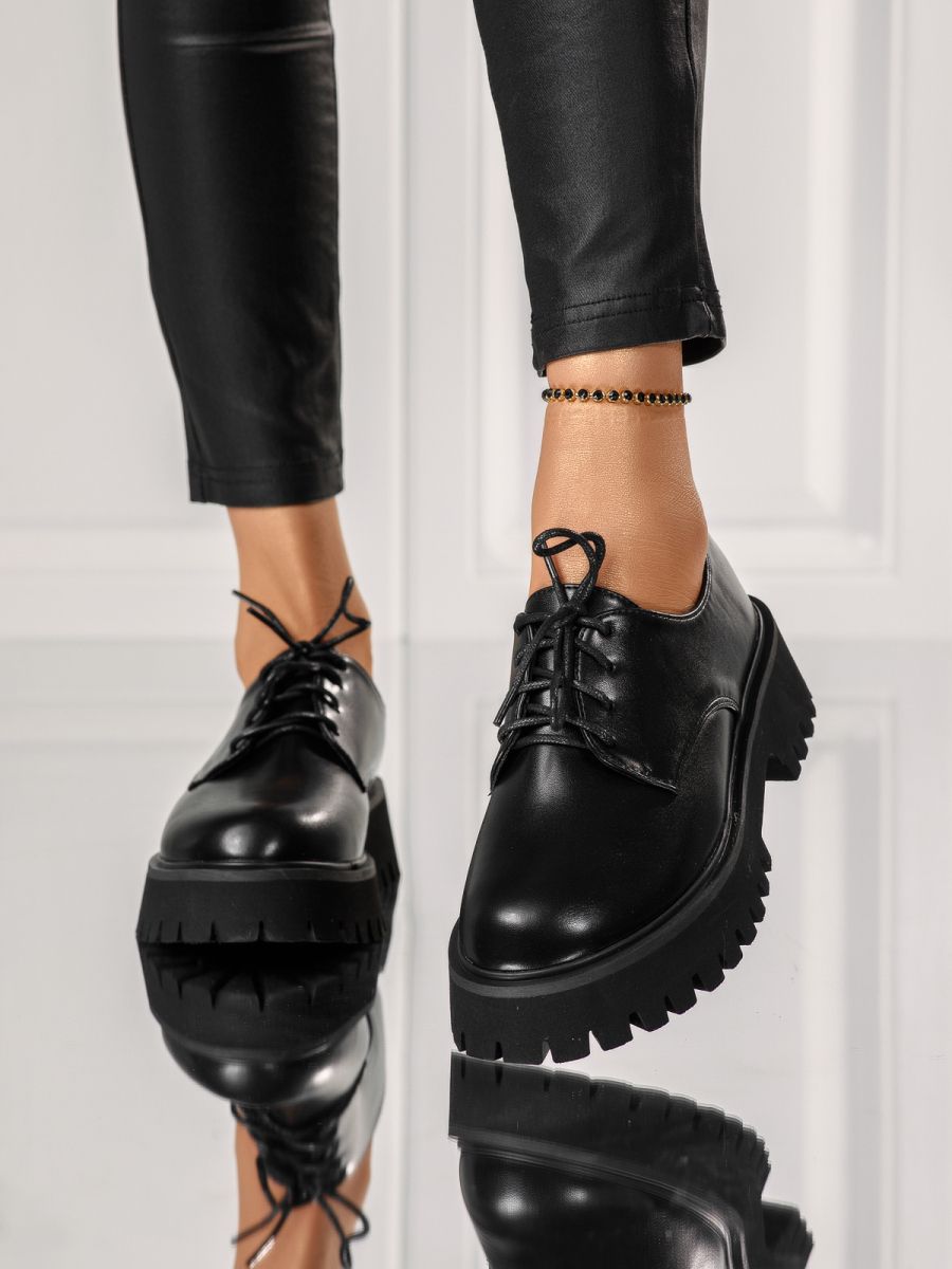 Всекидневни дамски обувки черни от еко кожа June #18295