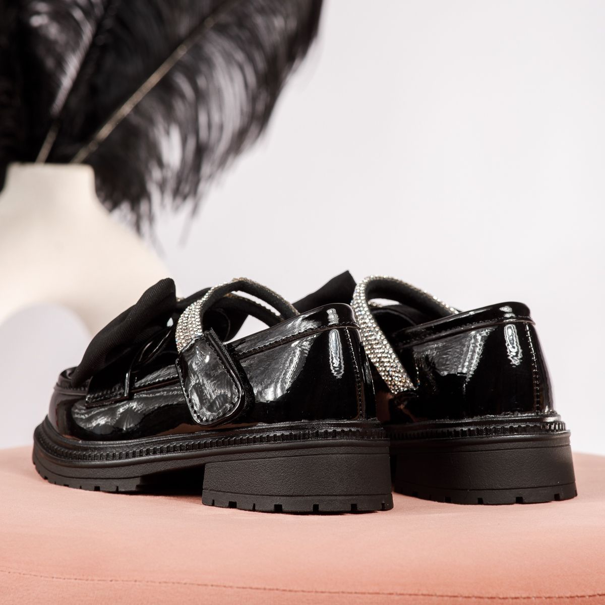 Всекидневни детски обувки черни от лачена еко кожа Allegra #19099