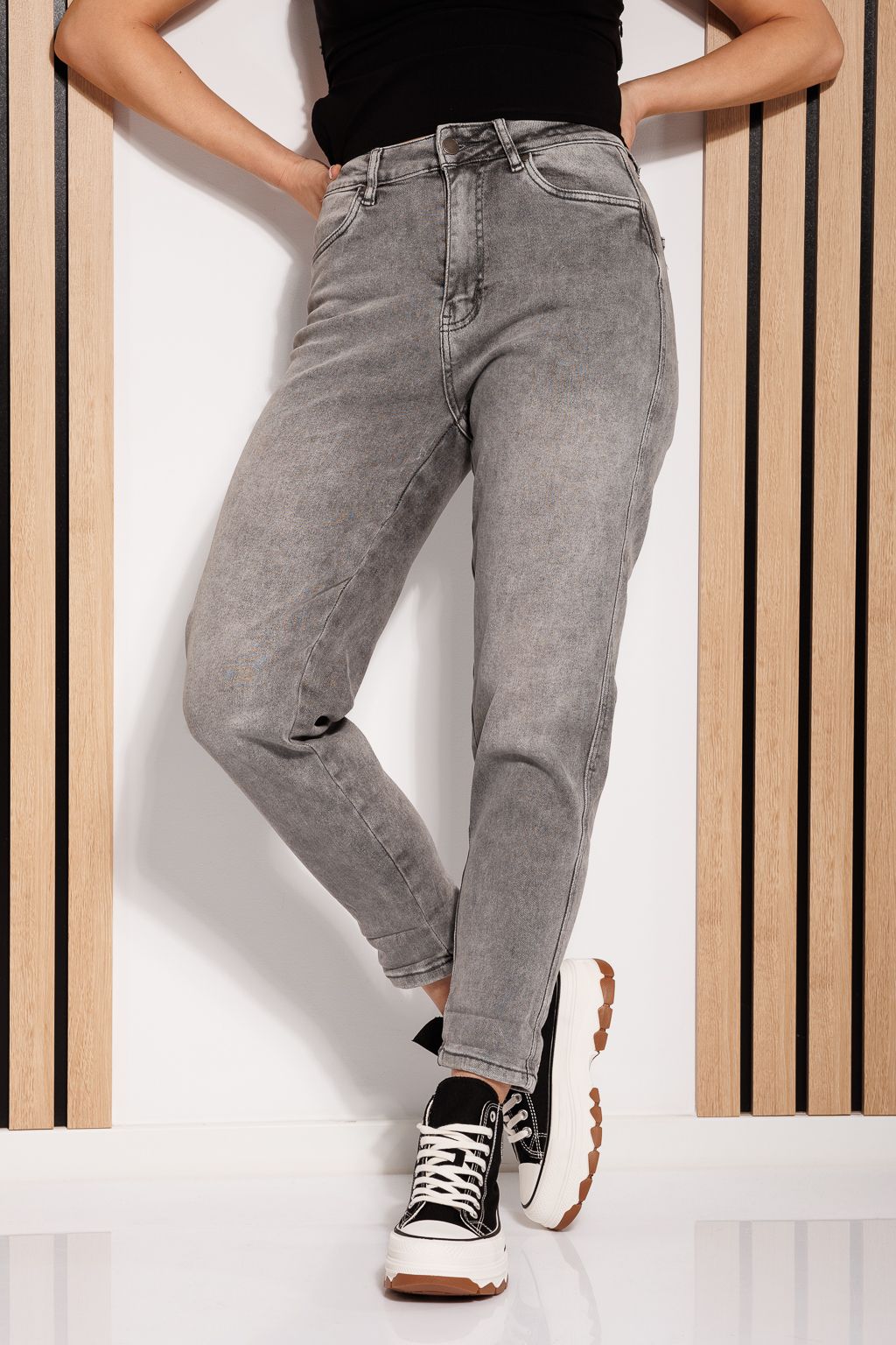 MomFit Jeans női Alaia szürke #A741