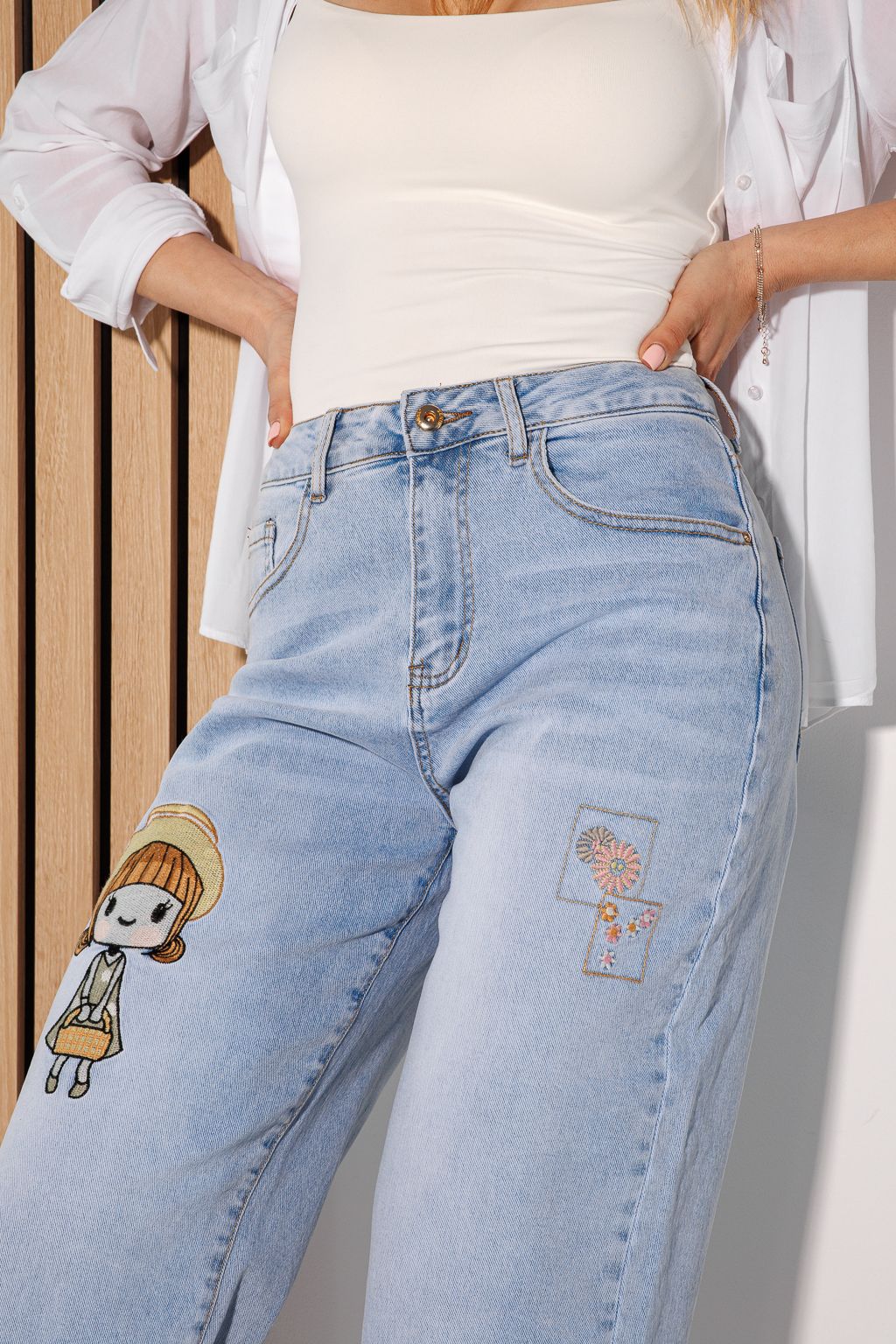 Női Baggy Fit farmer Alina kék #A1003