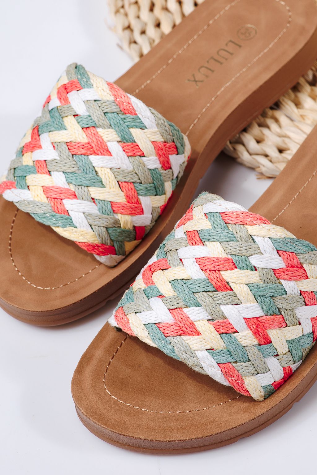 Női kék textil papucs Lola #22261