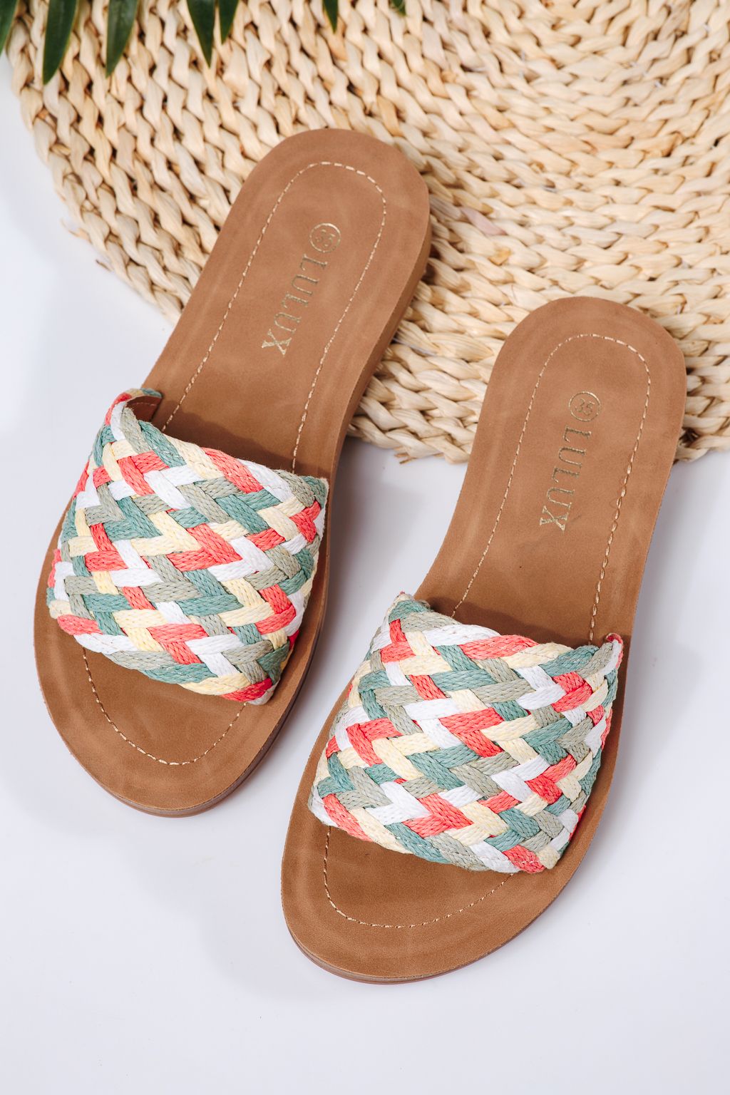 Női kék textil papucs Lola #22261