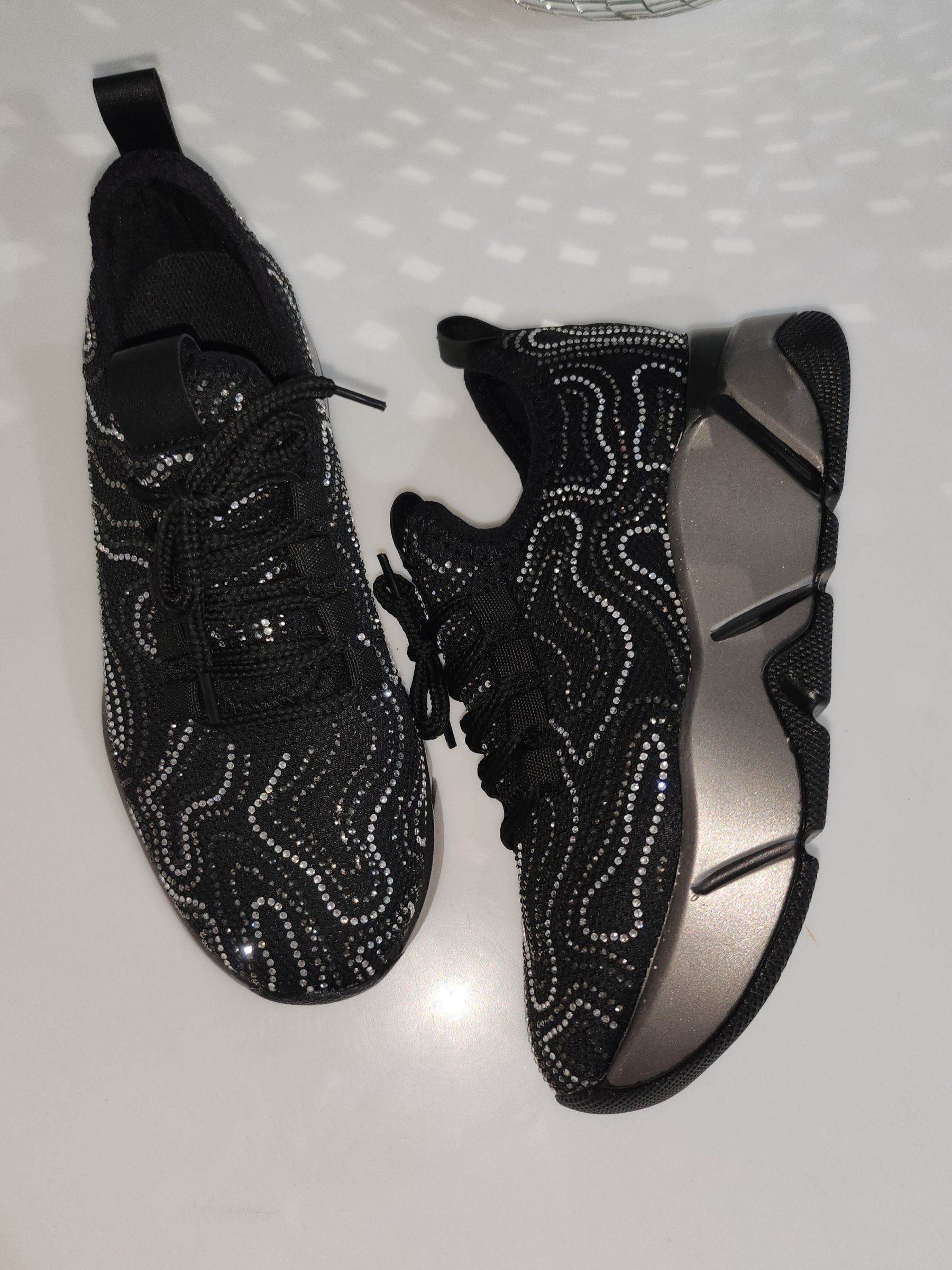 Női fekete textil tornacipő Maria #22329