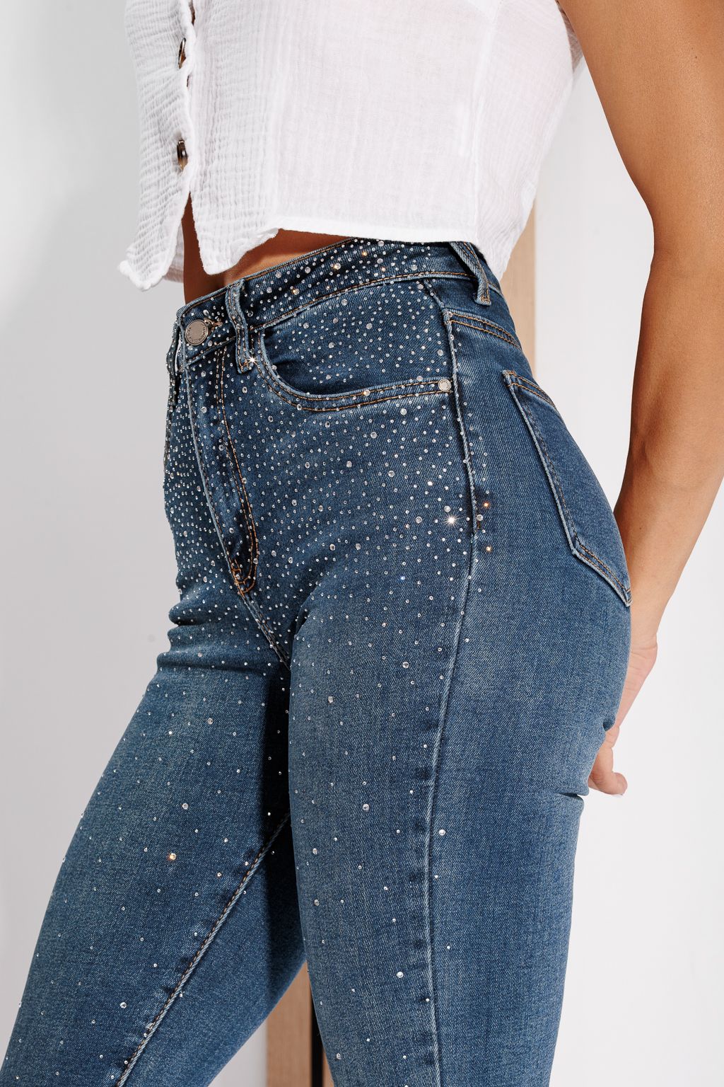 Női skinny farmer Luna kék #A1173
