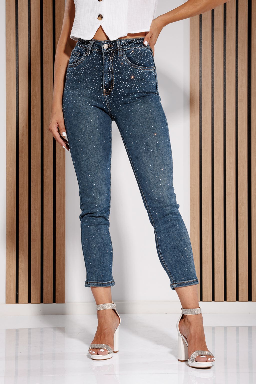 Női skinny farmer Luna kék #A1173