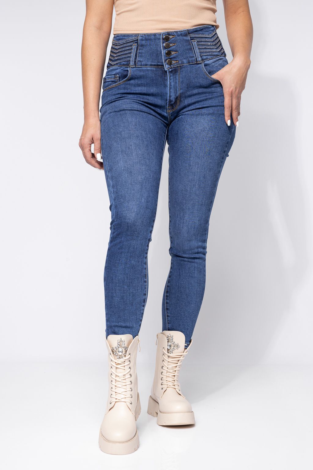 Victoria Kék Női Skinny Farmer PushUppal #A658