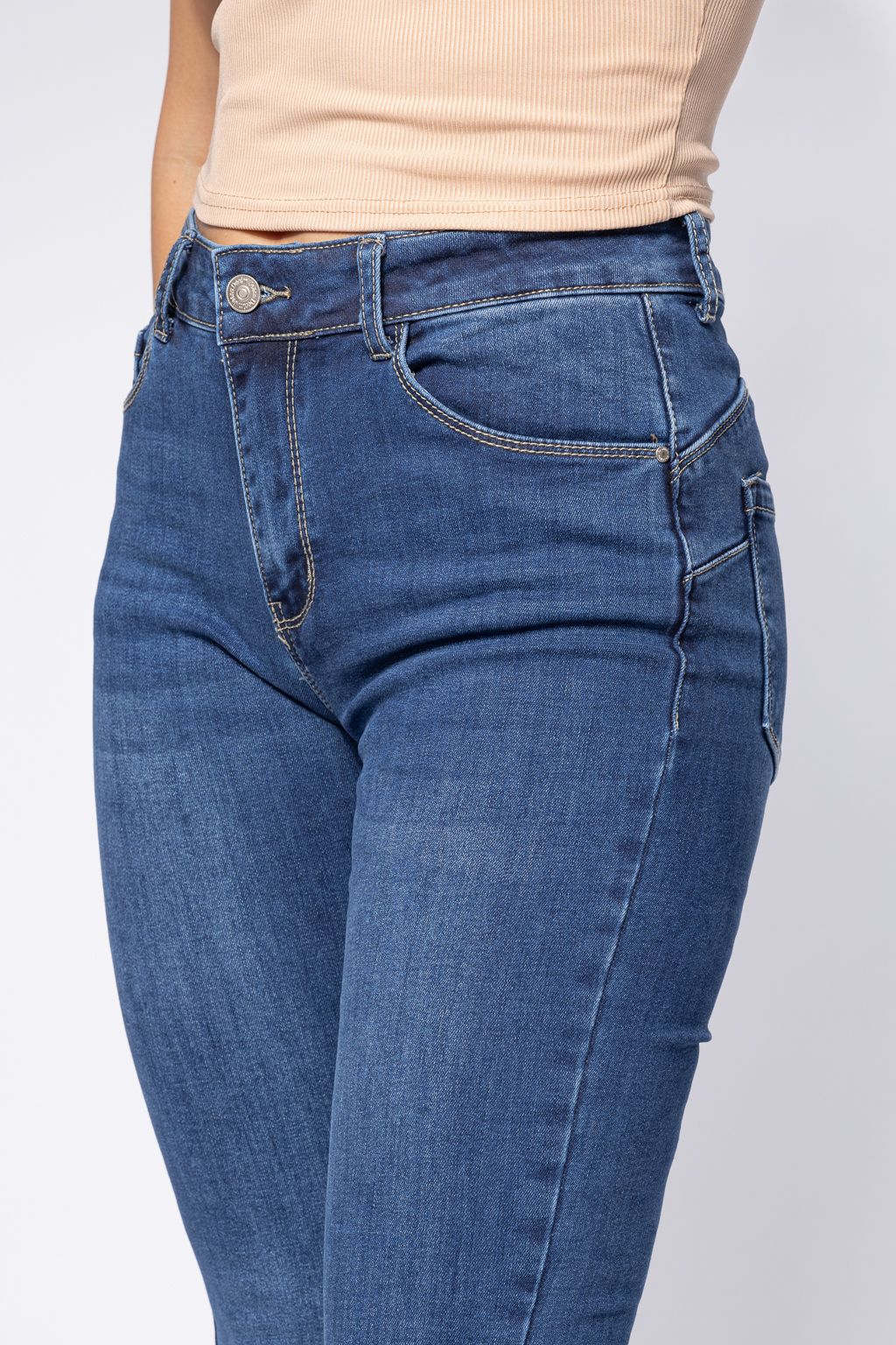 Amira Kék Női Skinny Vattás Farmer PushUppal #A662