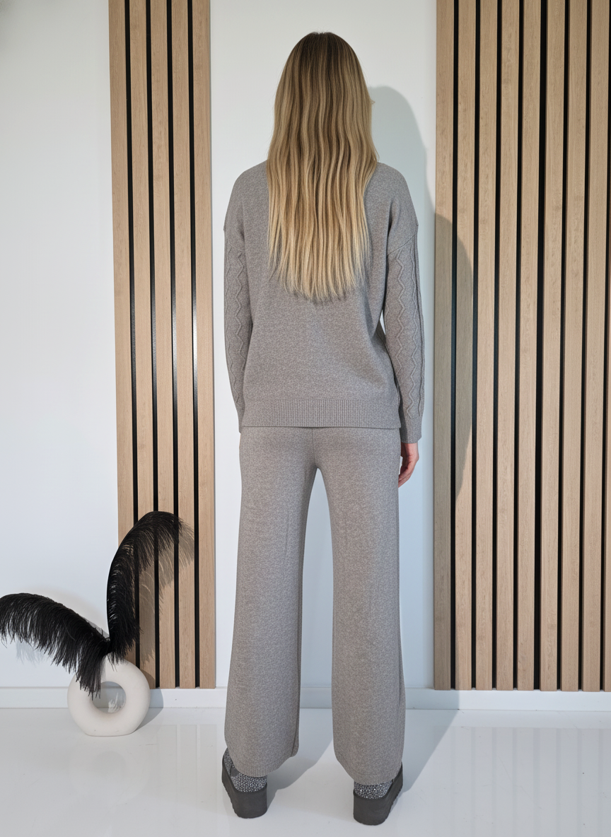 Női együttes szürke Eda 2 kötött darab #A1248