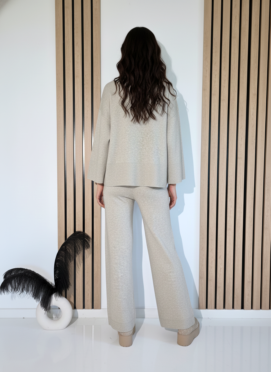 Női együttes bézs Adela 2 kötött darab #A1236