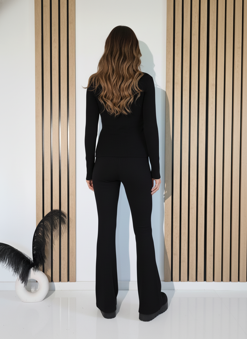 Női együttes fekete Amira 2 kötött darab #A1243