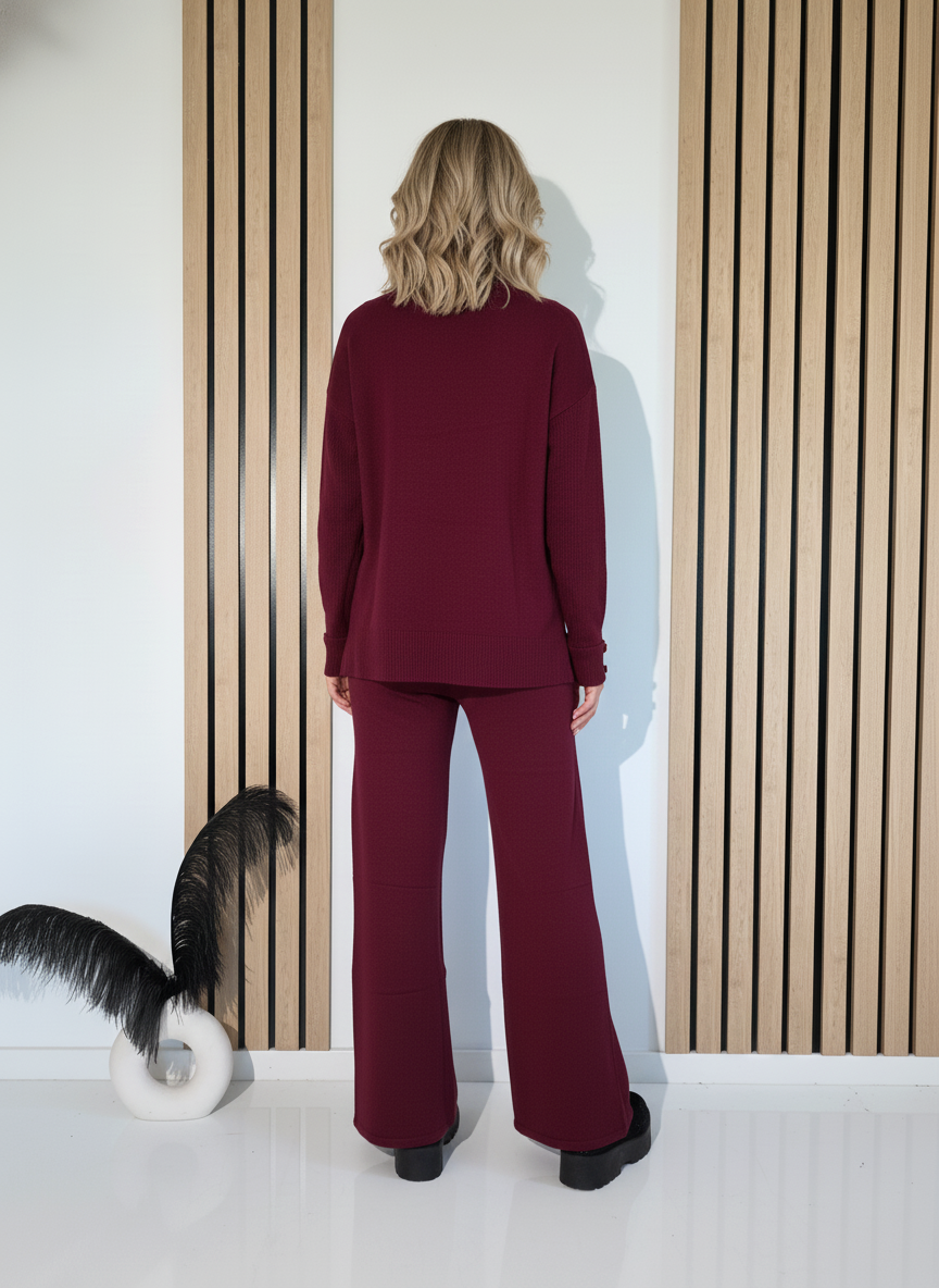 Női együttes bordó Sofia 2 kötött darab #A1260