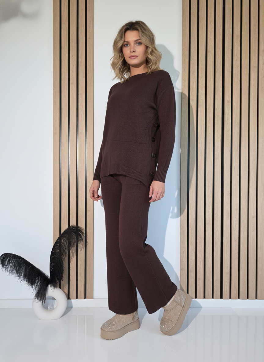 Női együttes barna Page 2 kötött darab #A1258