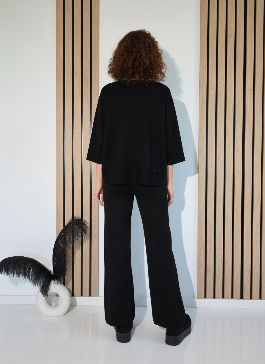 Női együttes fekete Kirra 2 kötött darab #A1253