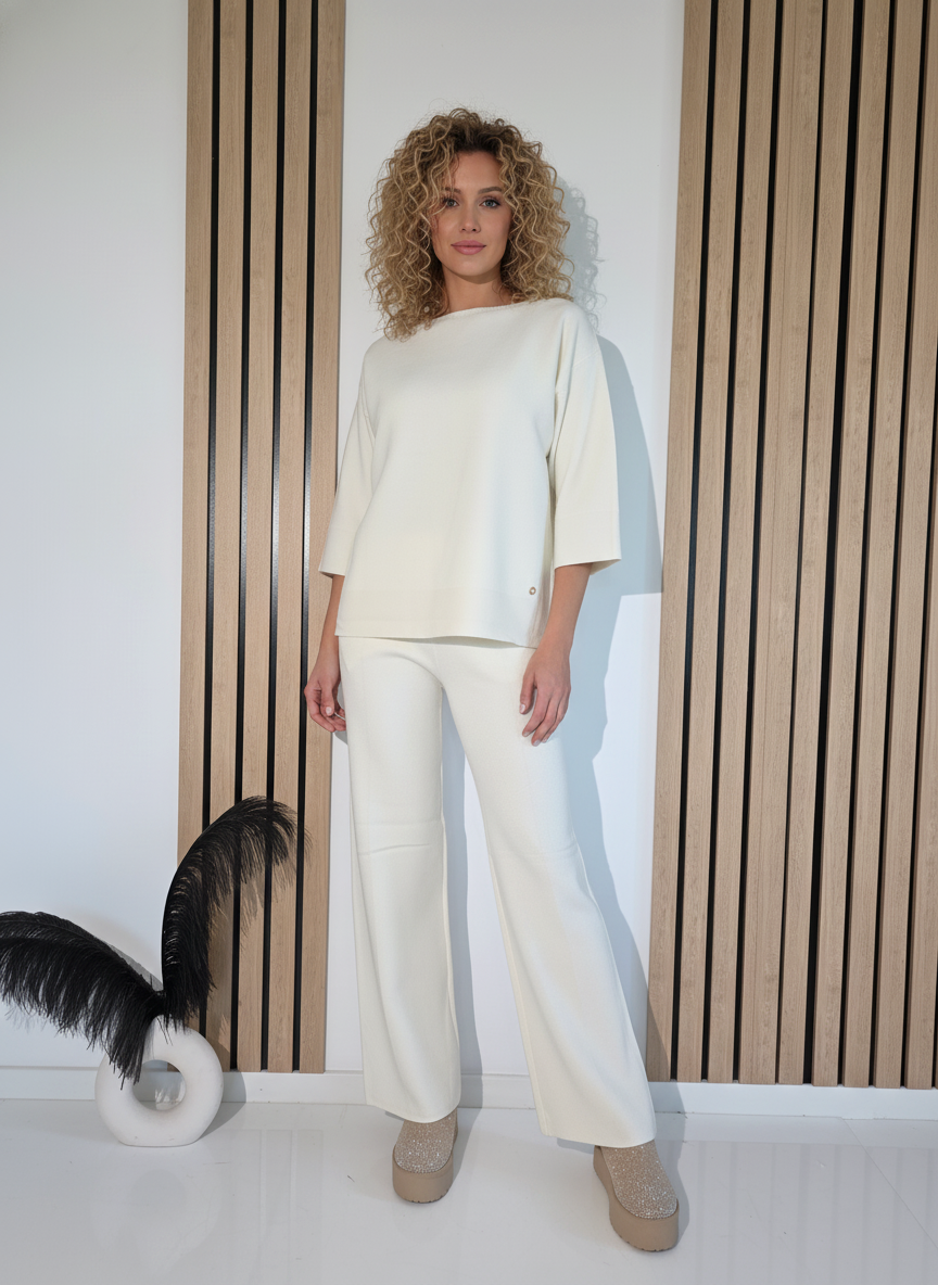 Női együttes fehér Kirra 2 kötött darab #A1254