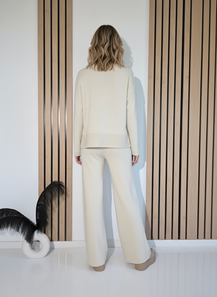 Női együttes bézs Adela 2 kötött darab #A1235