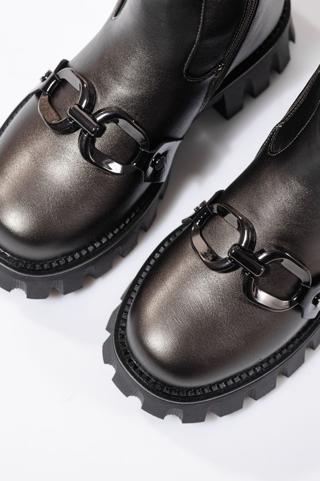 Szőrme csizma lányoknak szürke öko bőrből készült Bela #23112