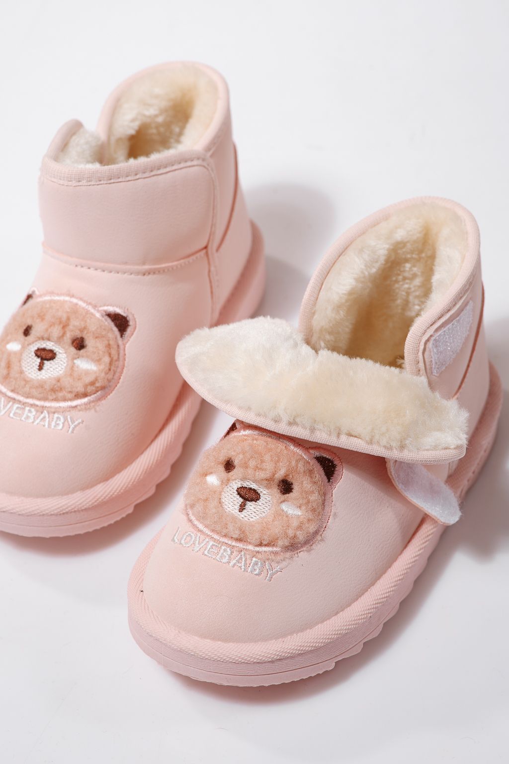 Szőrme csizma lányoknak Rózsaszín öko bőrből készült Julieta #23153