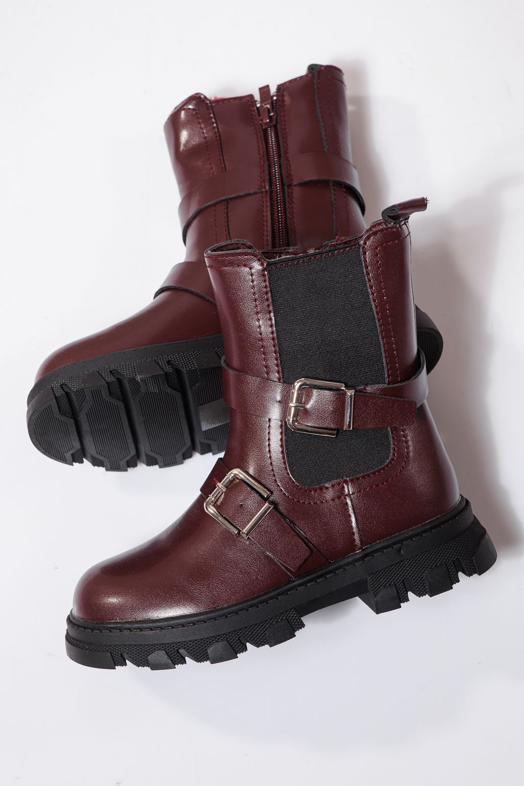 Szőrme csizma lányoknak Piros öko bőrből készült Marisa #23141