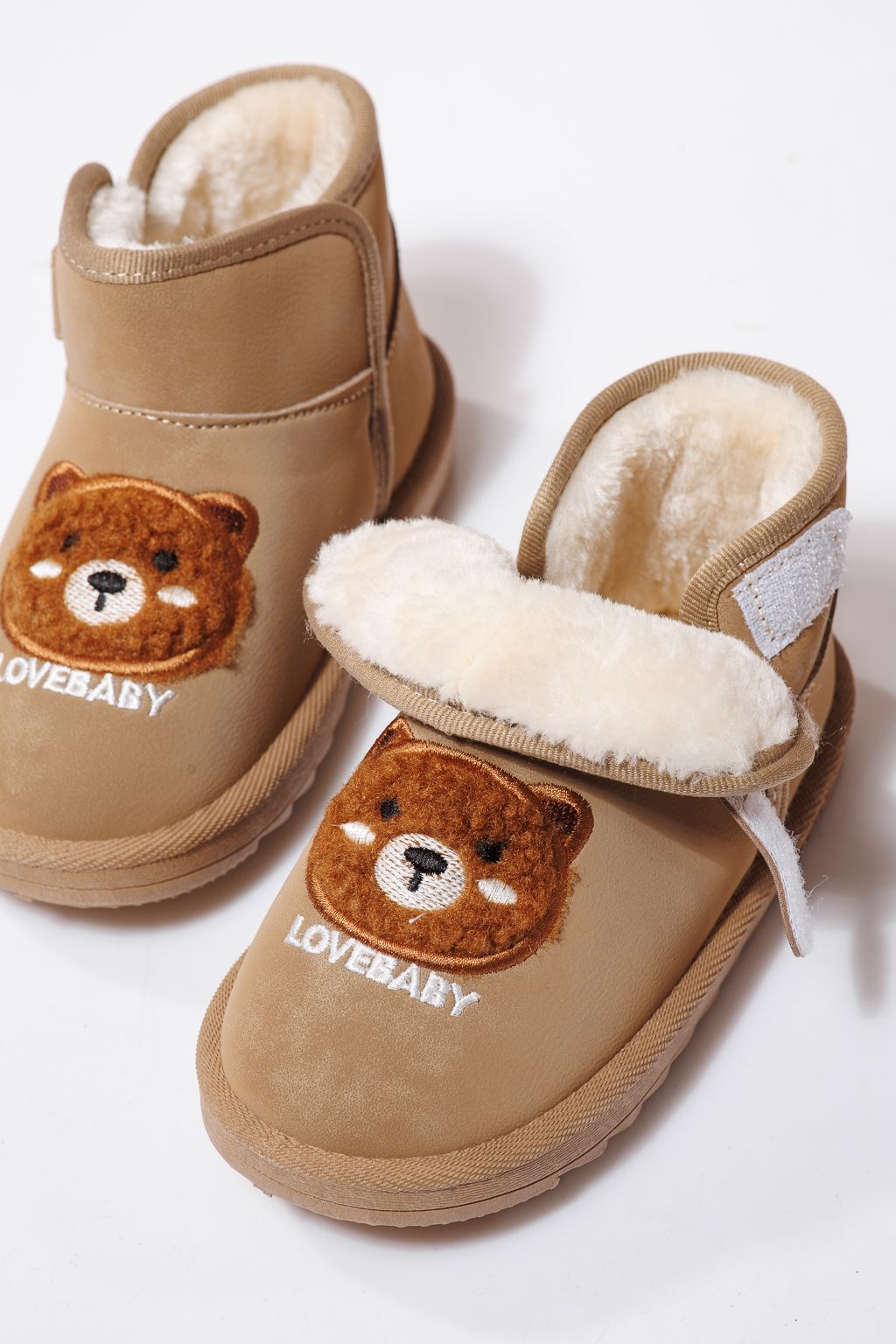 Szőrme csizma lányoknak khaki öko bőrből készült Julieta #23152