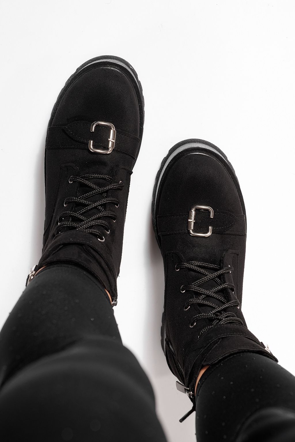 Női fekete, bélelt csizma ekológikus bőrből Joplin #23174