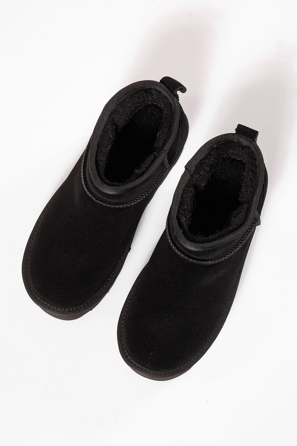 Női rövid csizma szőrmével UG fekete természetes bőrből készült Zina #23158