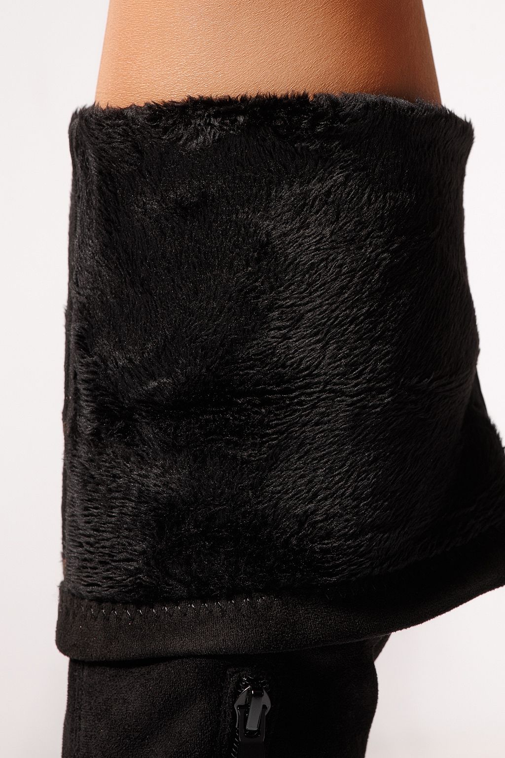 Női hosszú csizmák bélés fekete öko bőrből készült Isabella #23081